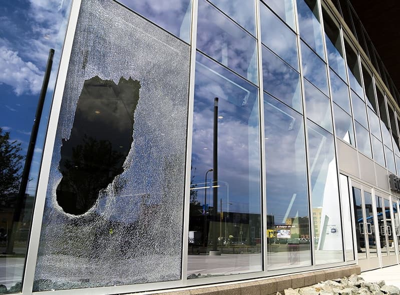 Commercial glass building replacement project