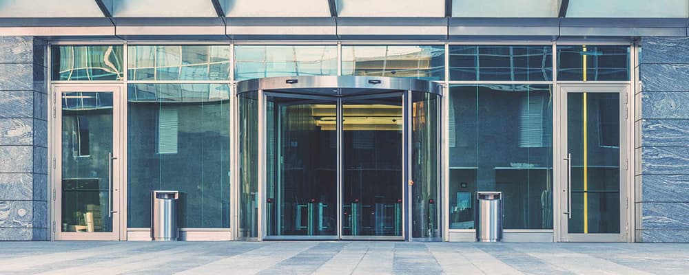 Commercial glass door entrance